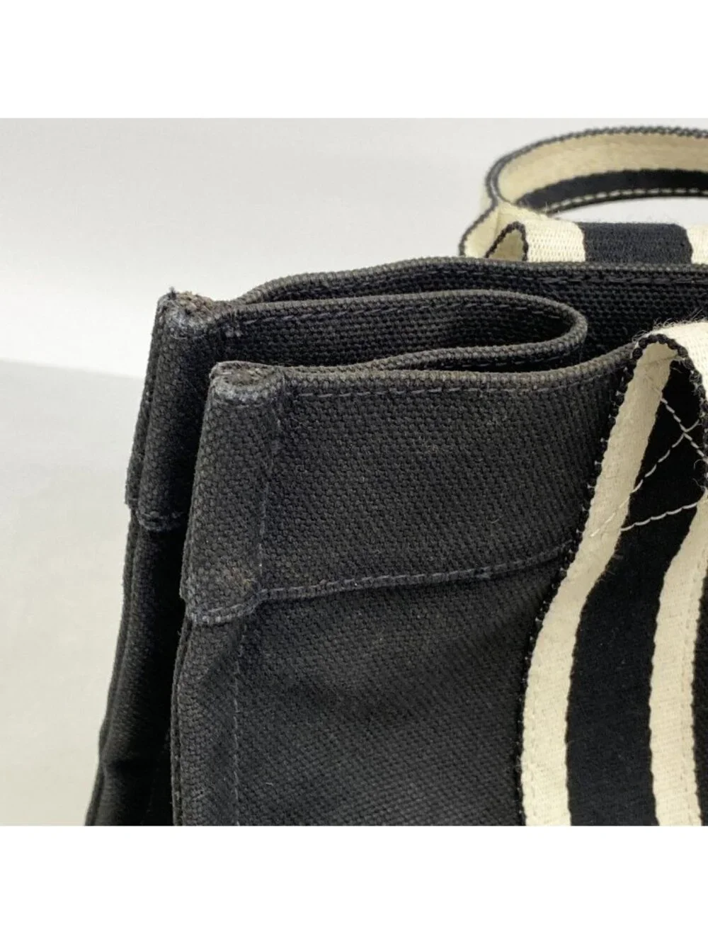 Hermes Tote Bora PM Canvas Black Silver